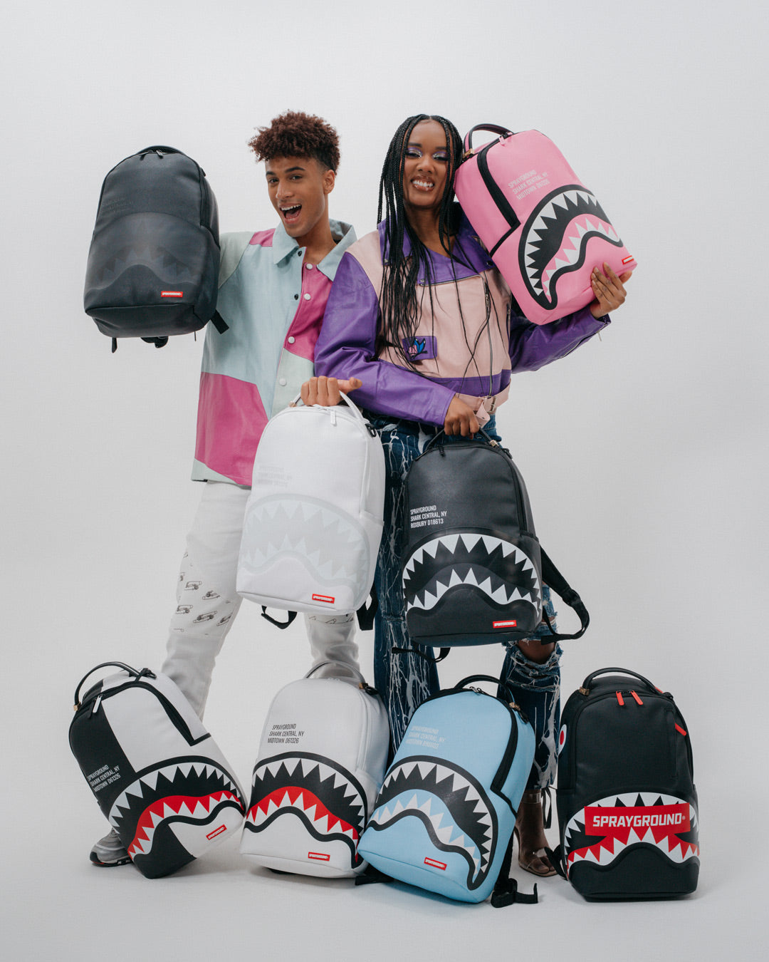 SHARK CENTRAL SPLIT BACKPACK BLK/WHT (DLXV)