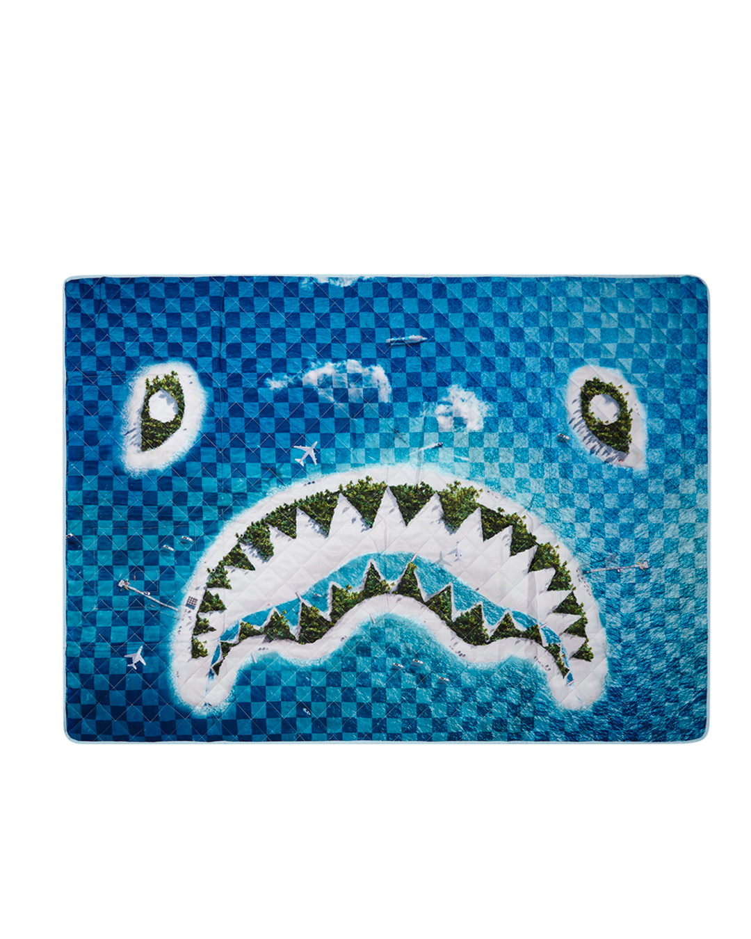 SHARK ISLAND PACKABLE BEACH MAT BLANKET WATER RESISTANT CONVERTIBLE TOTE