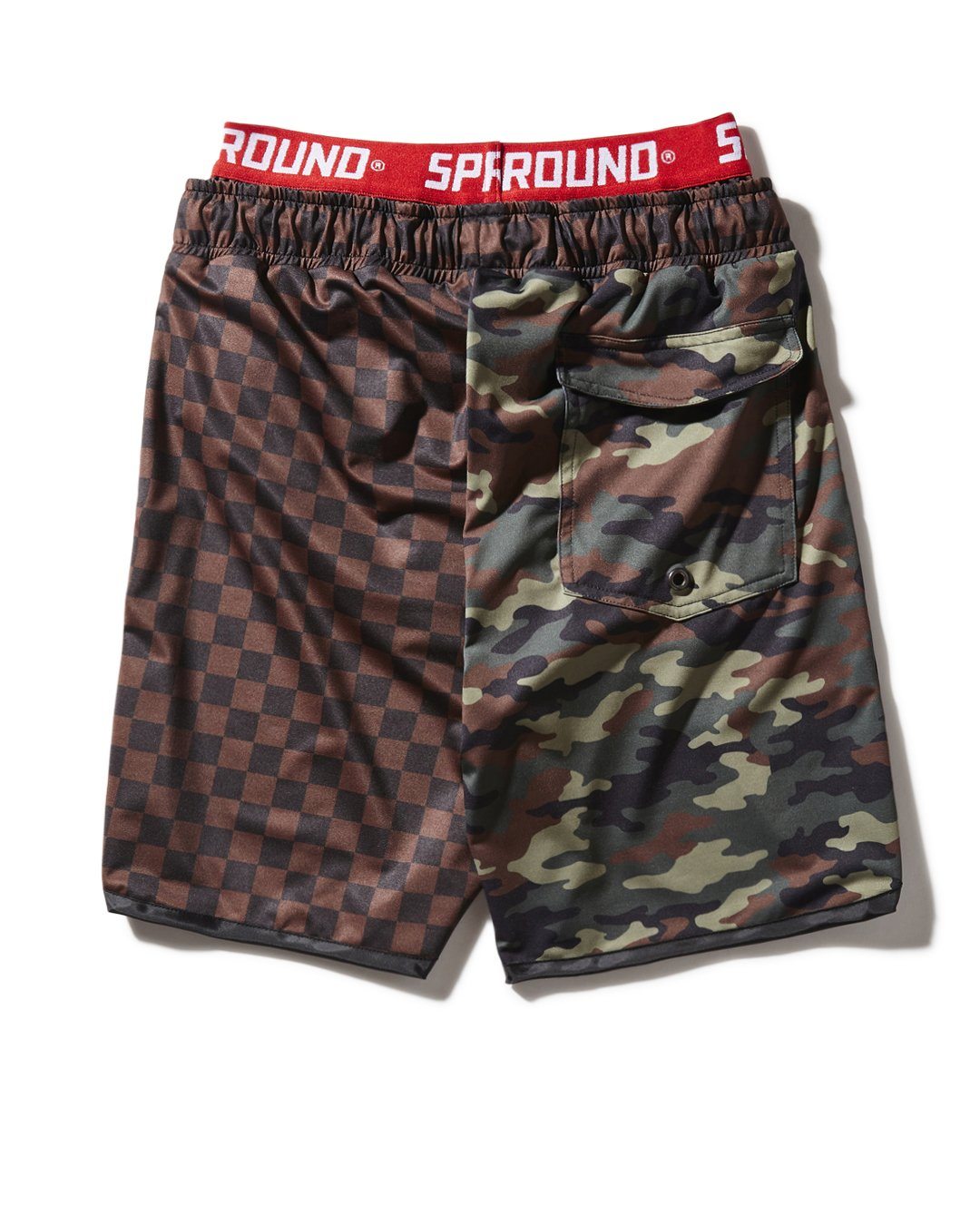 KIDS CHECKS & CAMO SWIM TRUNKS