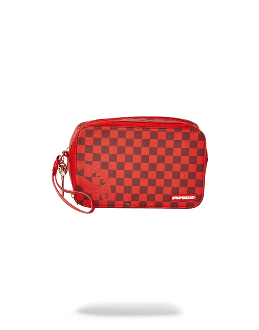 SHARKS IN PARIS RED TOILETRY AKA MONEY BAGS