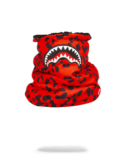 RED LEOPARD NECK WARMER