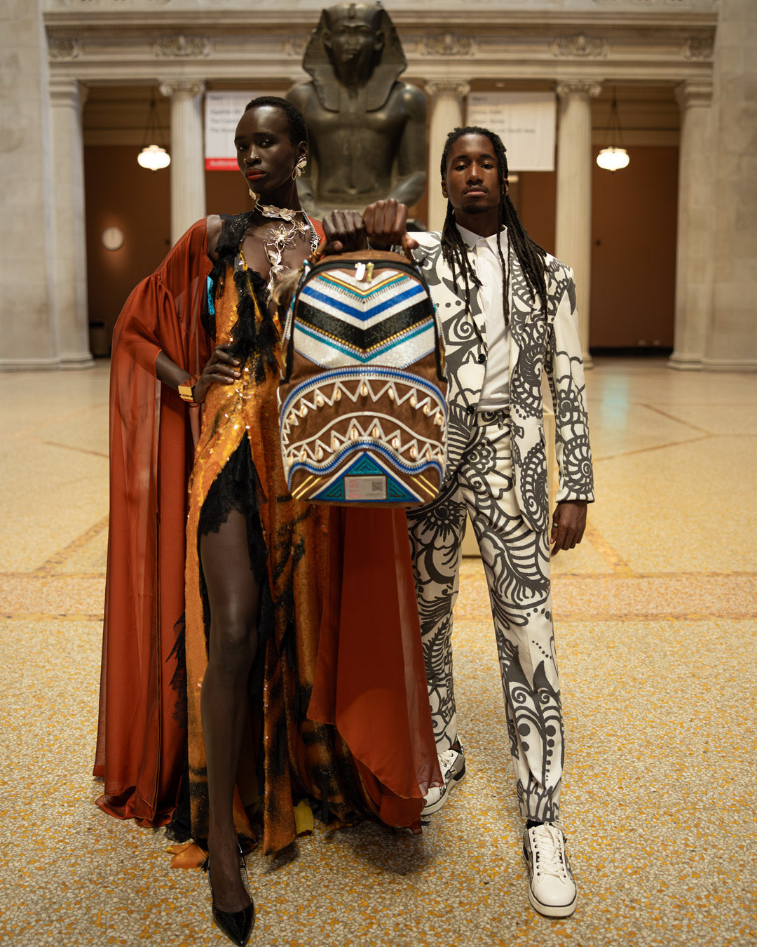 THE MET KUBA KINGDOM HEADDRESS BACKPACK