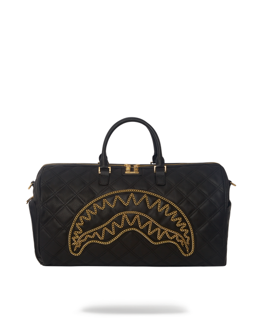 NOIR QUILT GOLD CHAIN SHARK DUFFLE
