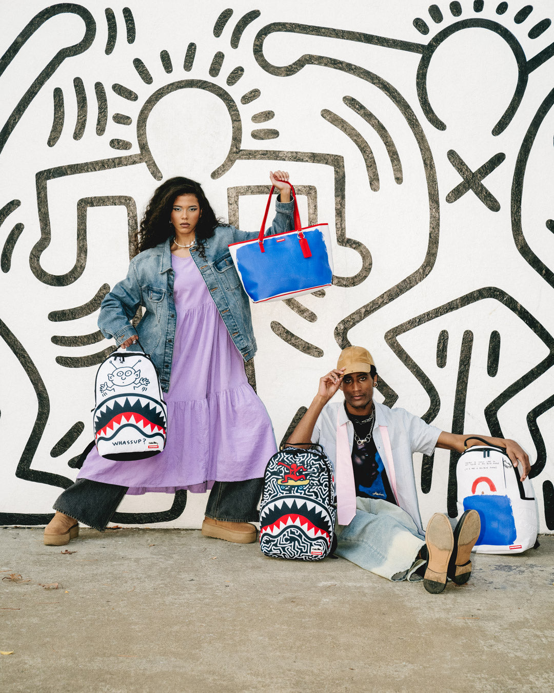 KEITH HARING THE BIG BLUE PURSE ART TOTE