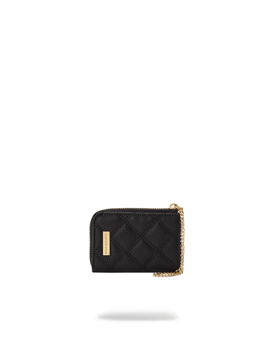 NOIR QUILT GOLD CHAIN SHARK WALLET