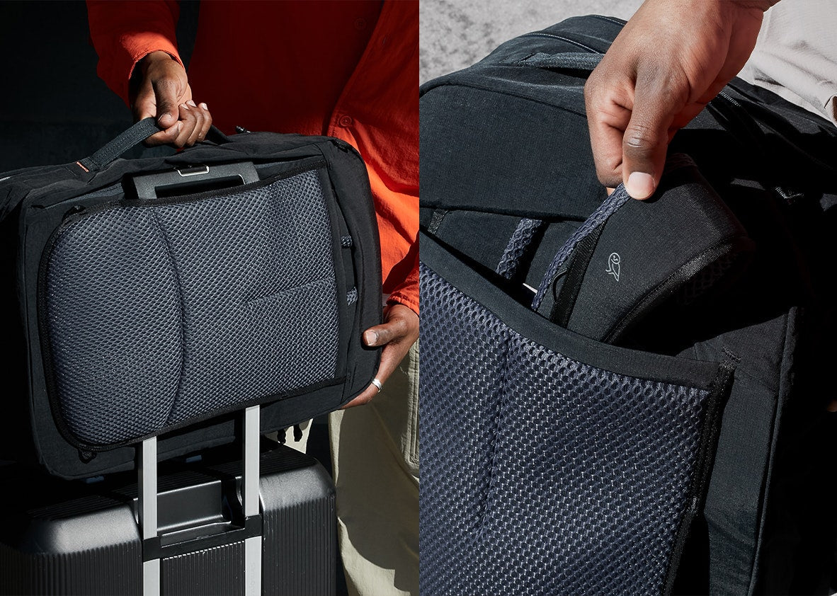 MOLDED SHARKITECTURE RED HARDSHELL CARRY-ON LUGGAGE