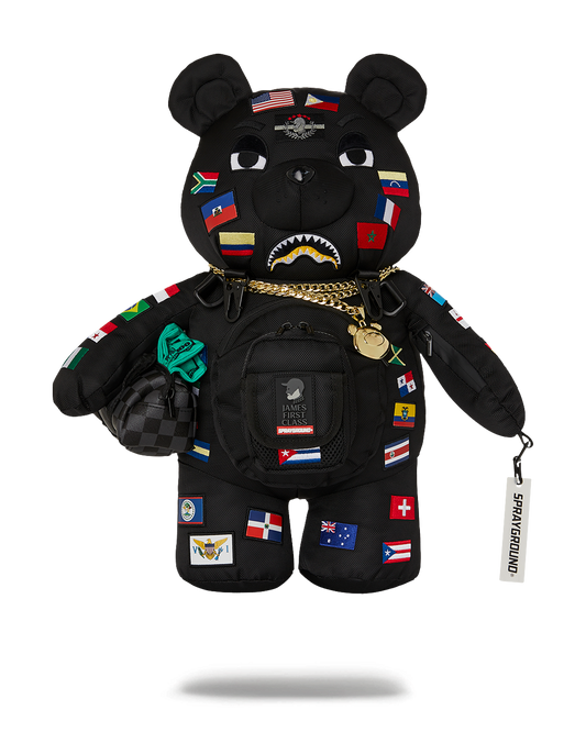 JAMES FIRST CLASS GLOBAL FLAGS MONEYBEAR BACKPACK