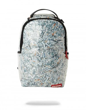 Grey Sprayground Backpack SHREDDED MONEY | 1304578-AC