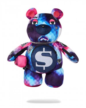 Purple Sprayground Backpack TYE CHECK TEDDY BEAR | 7165098-HF